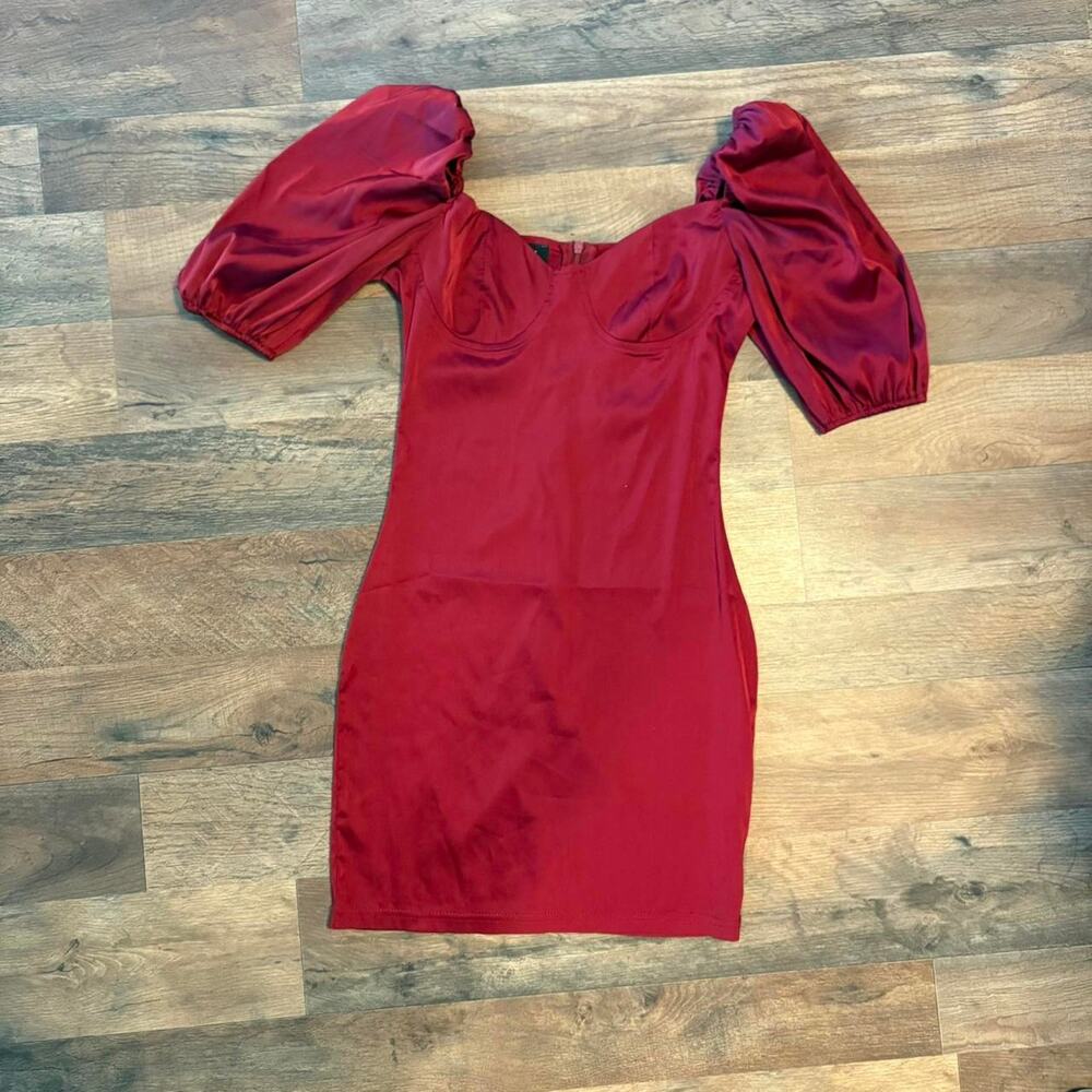Burgundy parisian mini satin